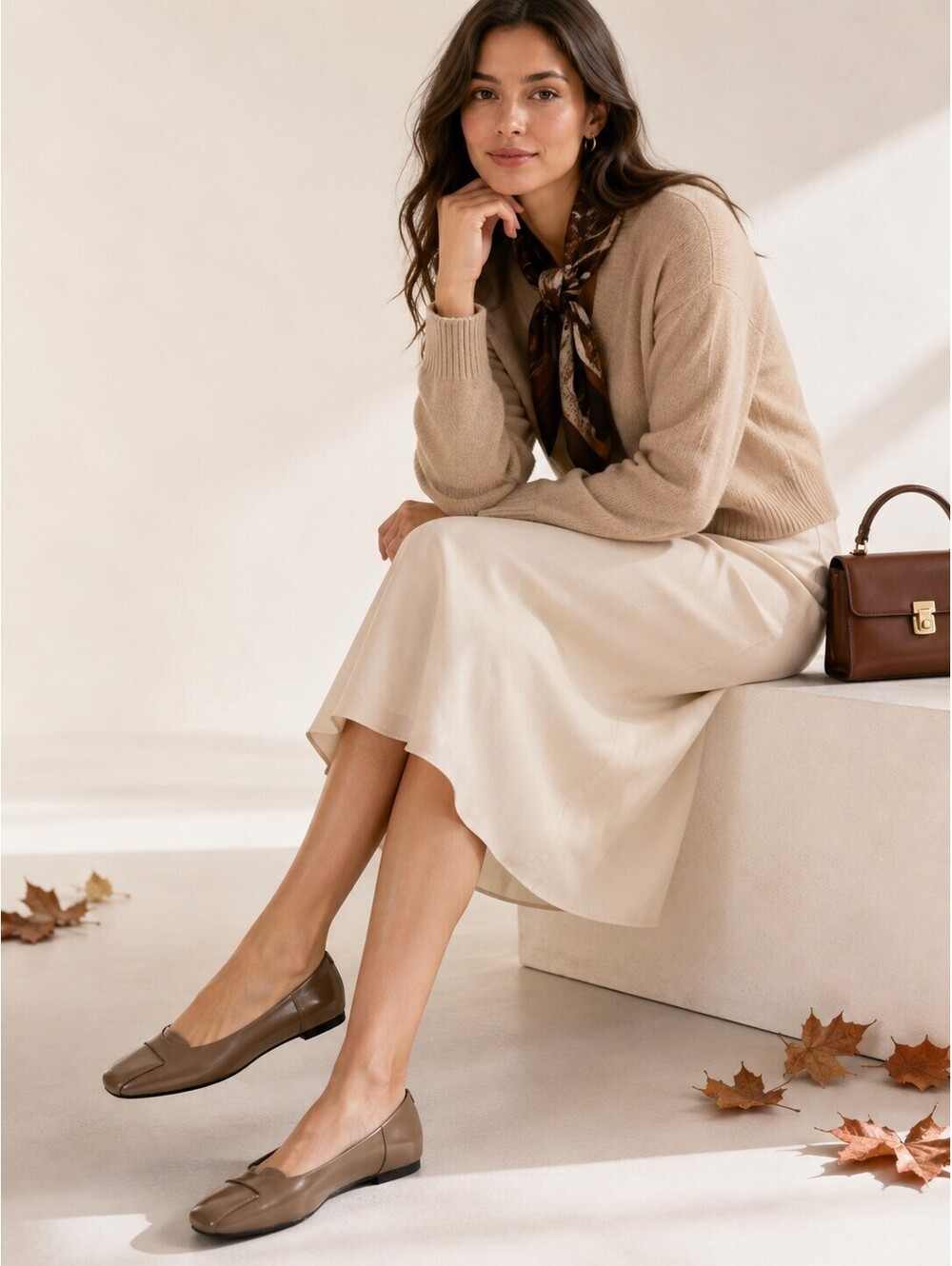 Ecco Danish Design Women's Brown Leather Ballet Flats 7.5 NWT